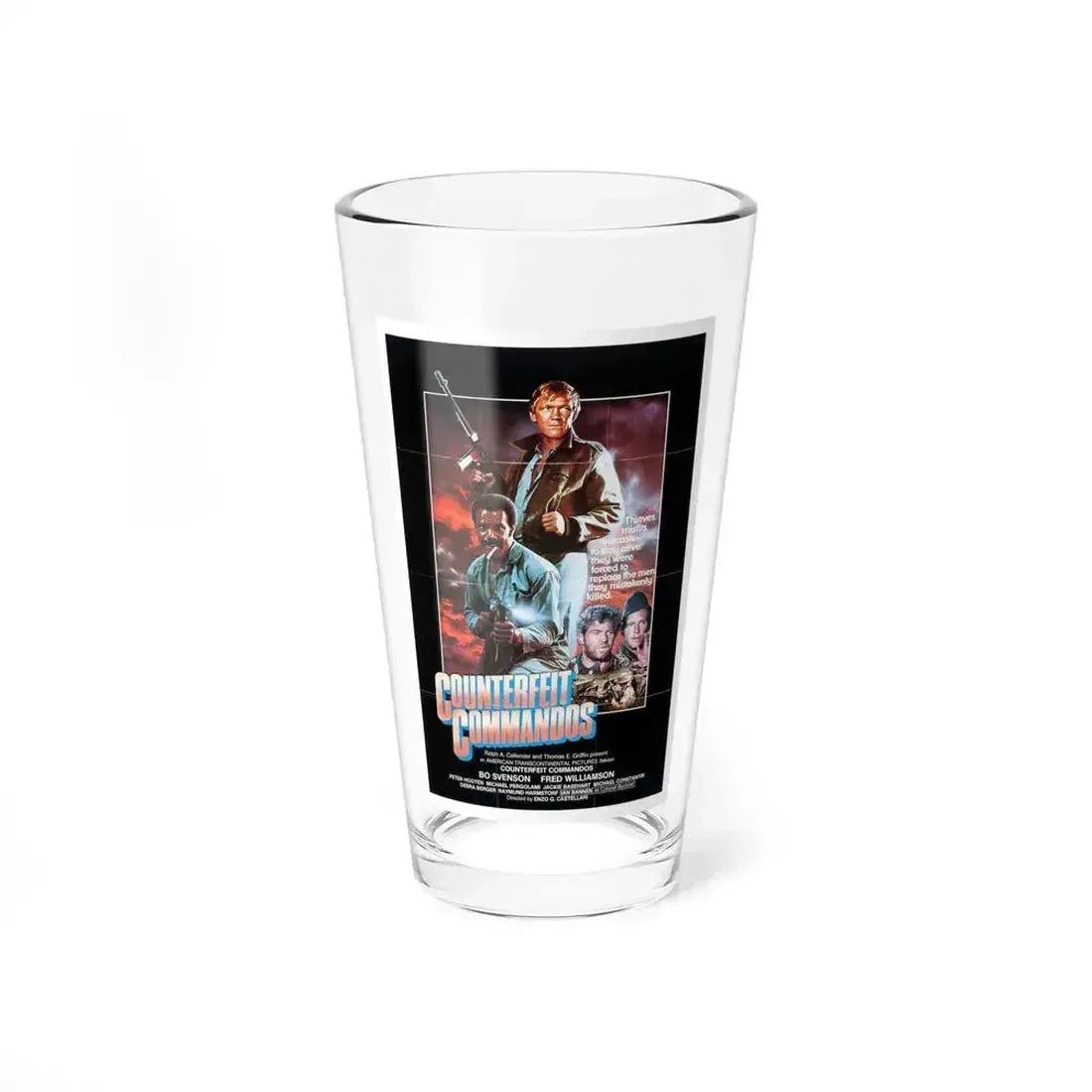 COUNTERFEIT COMMANDOS (THE INGLORIOUS BASTARDS) 1978 Movie Poster - Pint Glass 16oz 16oz - Go Mug Yourself