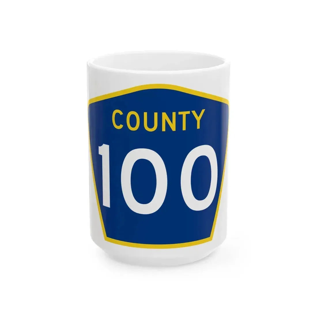 County 100 MN (Minnesota) (Road Sign) White Coffee Mug 15oz - Go Mug Yourself