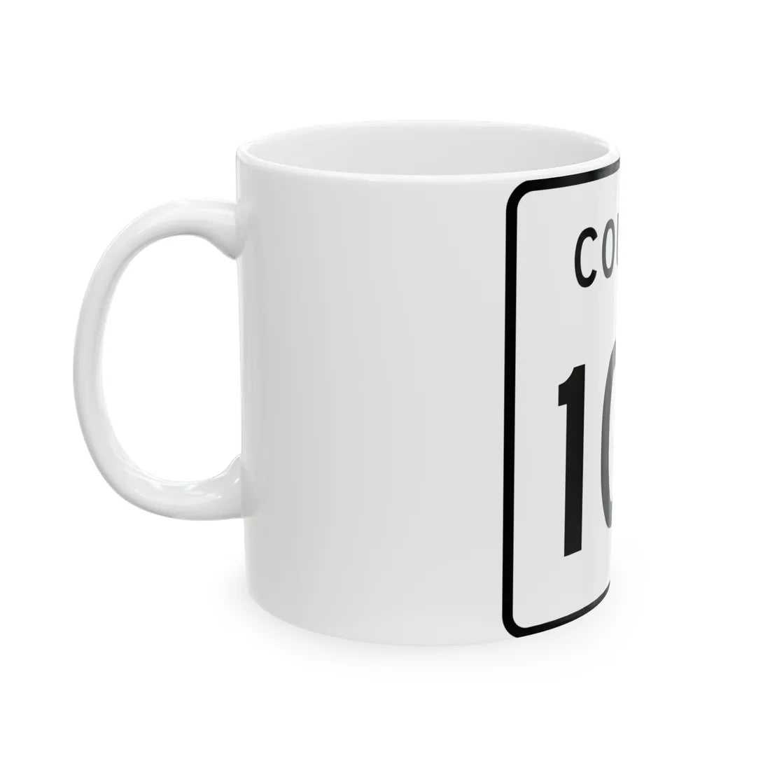 County 104 square (Minnesota) (Road Sign) White Coffee Mug - Go Mug Yourself