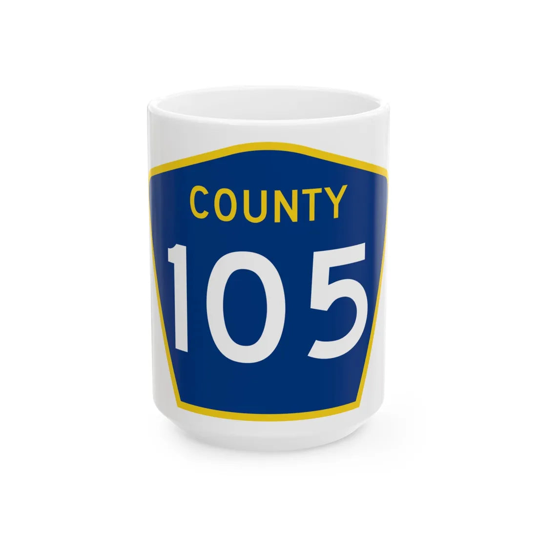 County 105 MN (Minnesota) (Road Sign) White Coffee Mug 15oz - Go Mug Yourself