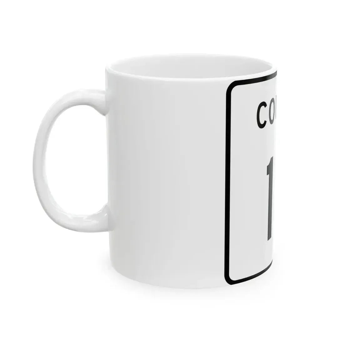 County 111 square (Minnesota) (Road Sign) White Coffee Mug - Go Mug Yourself