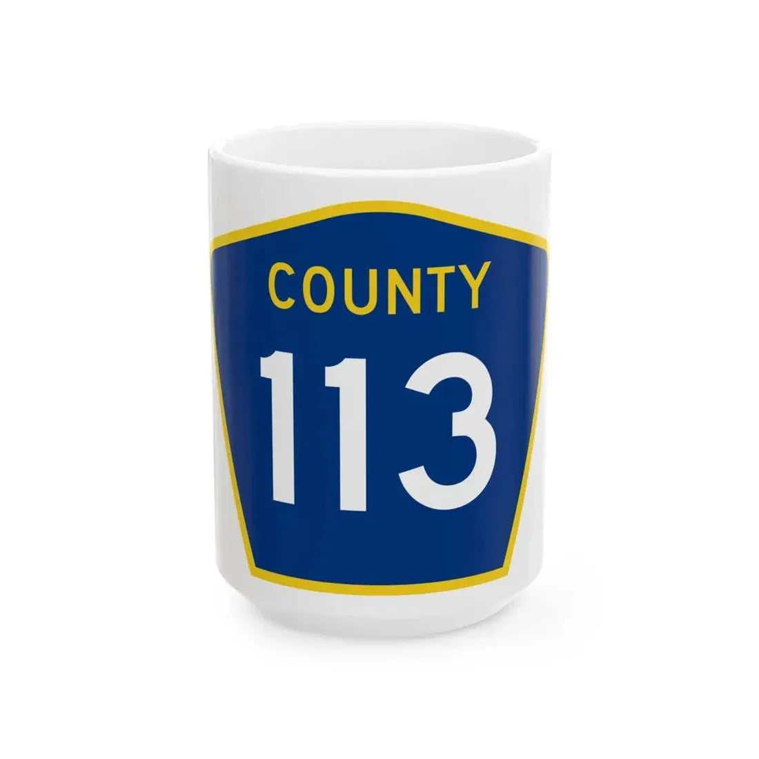 County 113 MN (Minnesota) (Road Sign) White Coffee Mug 15oz - Go Mug Yourself