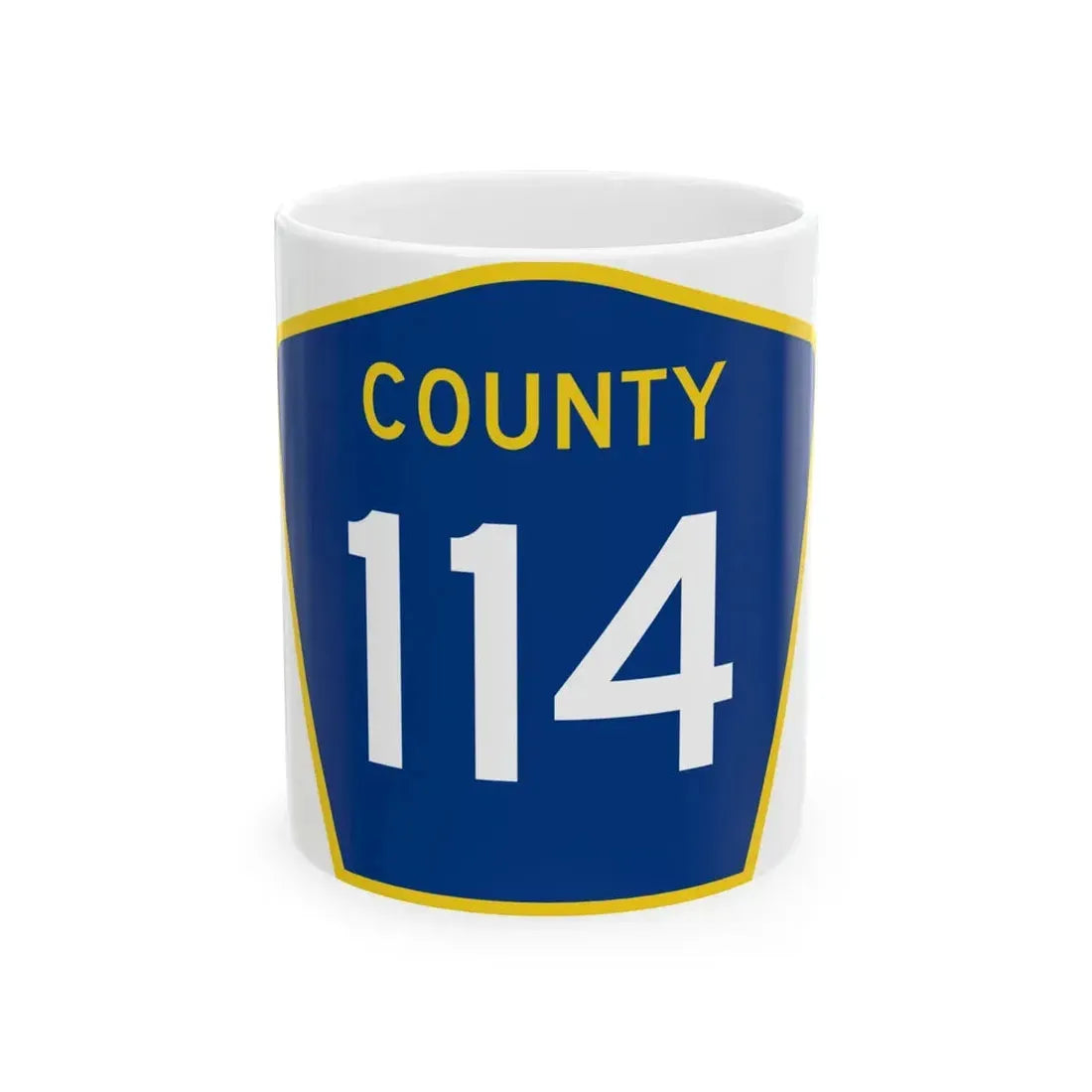 County 114 MN (Minnesota) (Road Sign) White Coffee Mug 11oz - Go Mug Yourself