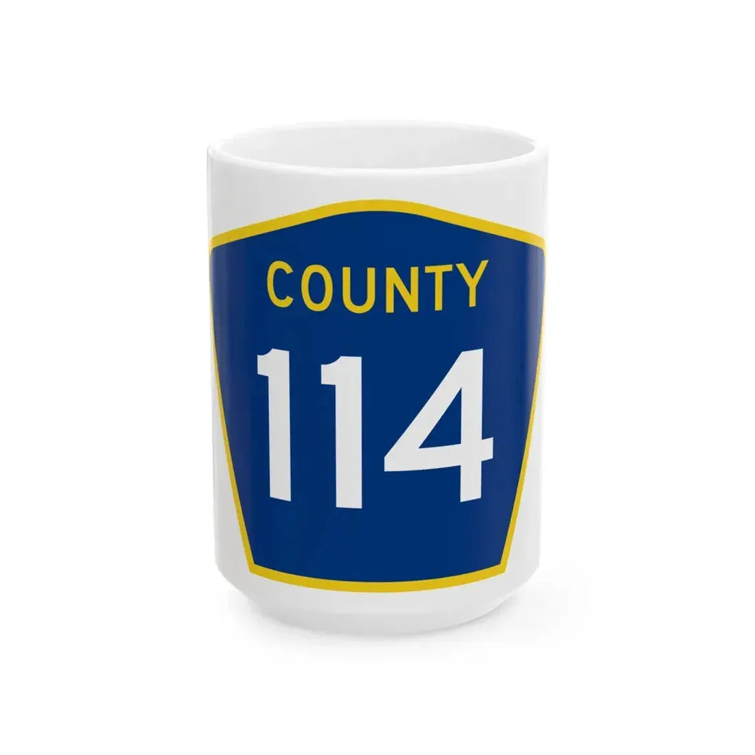 County 114 MN (Minnesota) (Road Sign) White Coffee Mug 15oz - Go Mug Yourself