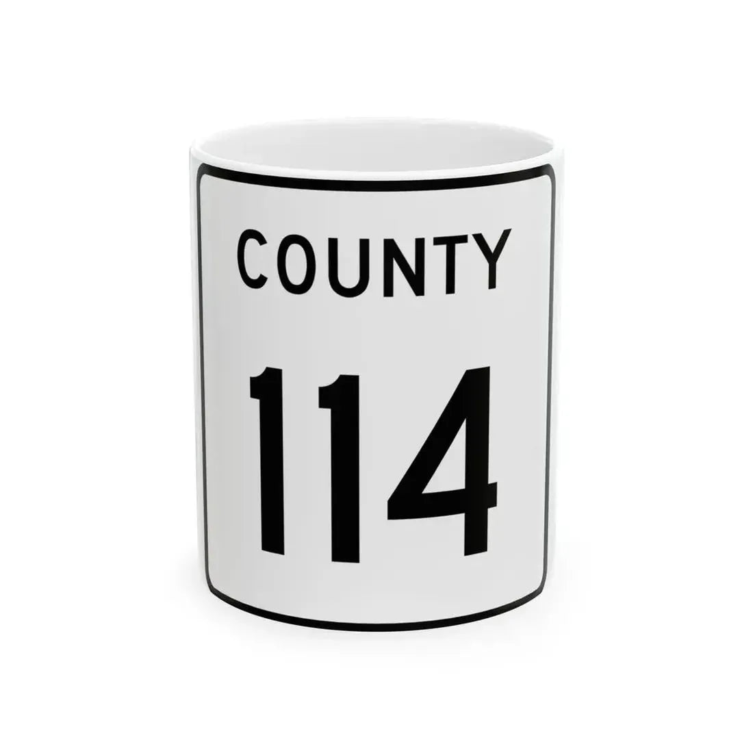 County 114 square (Minnesota) (Road Sign) White Coffee Mug 11oz - Go Mug Yourself