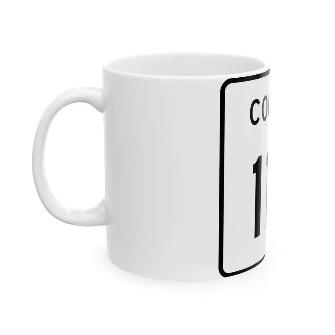 County 114 square (Minnesota) (Road Sign) White Coffee Mug - Go Mug Yourself