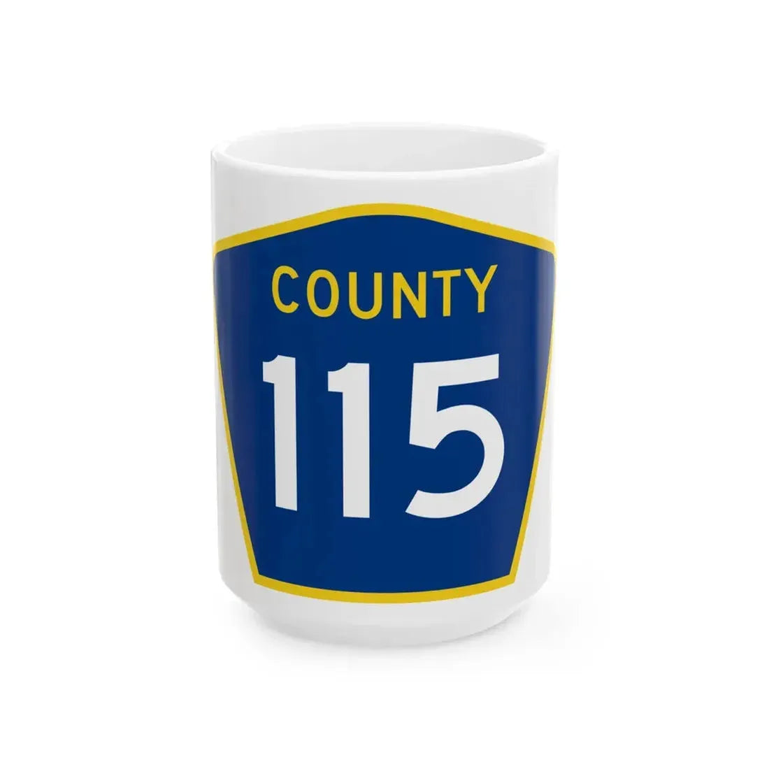 County 115 MN (Minnesota) (Road Sign) White Coffee Mug 15oz - Go Mug Yourself