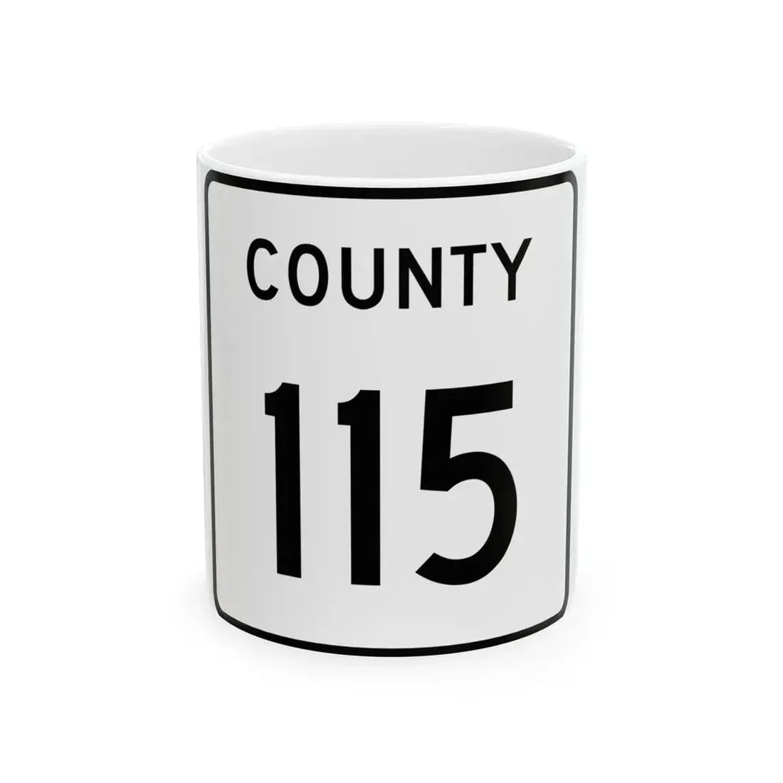 County 115 square (Minnesota) (Road Sign) White Coffee Mug 11oz - Go Mug Yourself