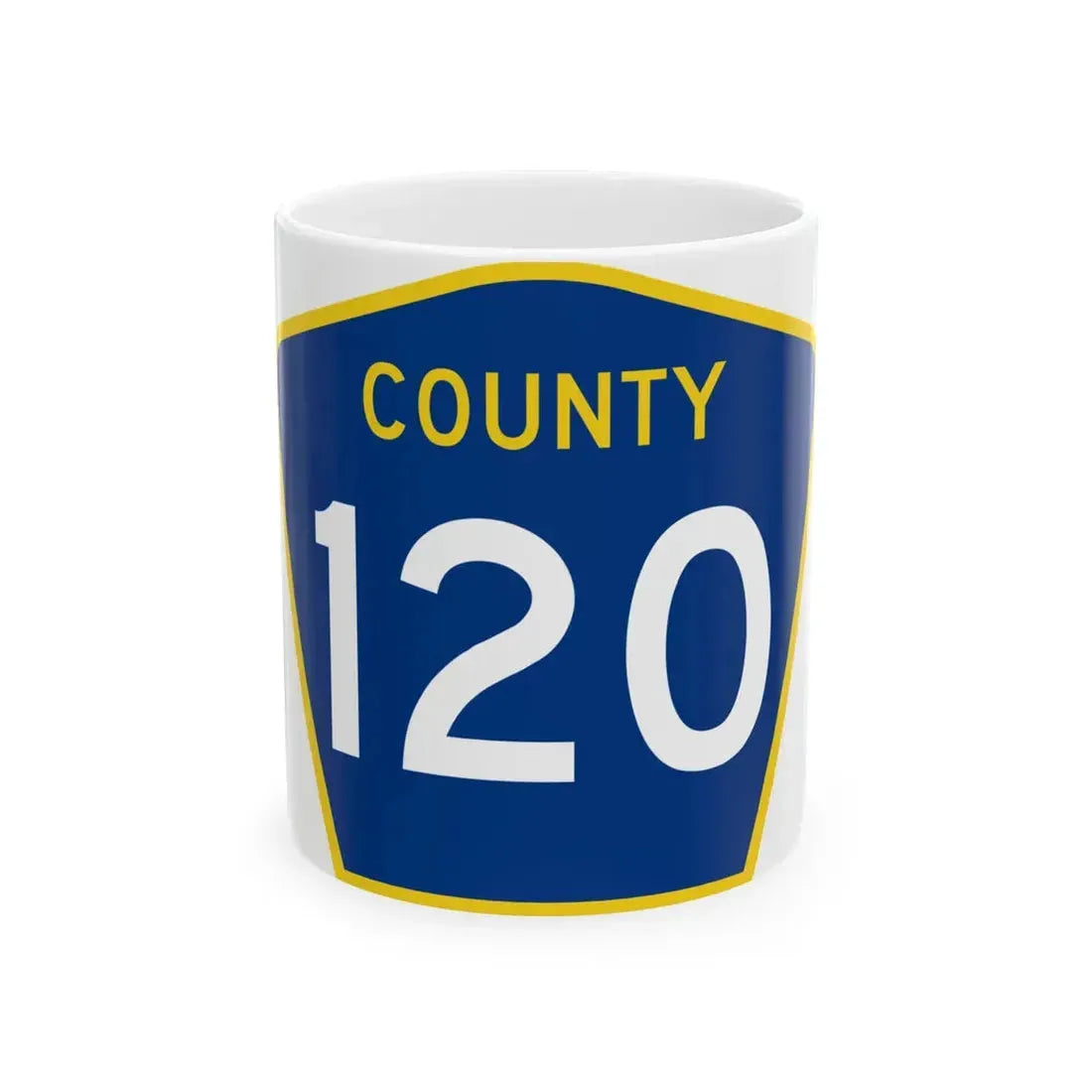 County 120 MN (Minnesota) (Road Sign) White Coffee Mug 11oz - Go Mug Yourself