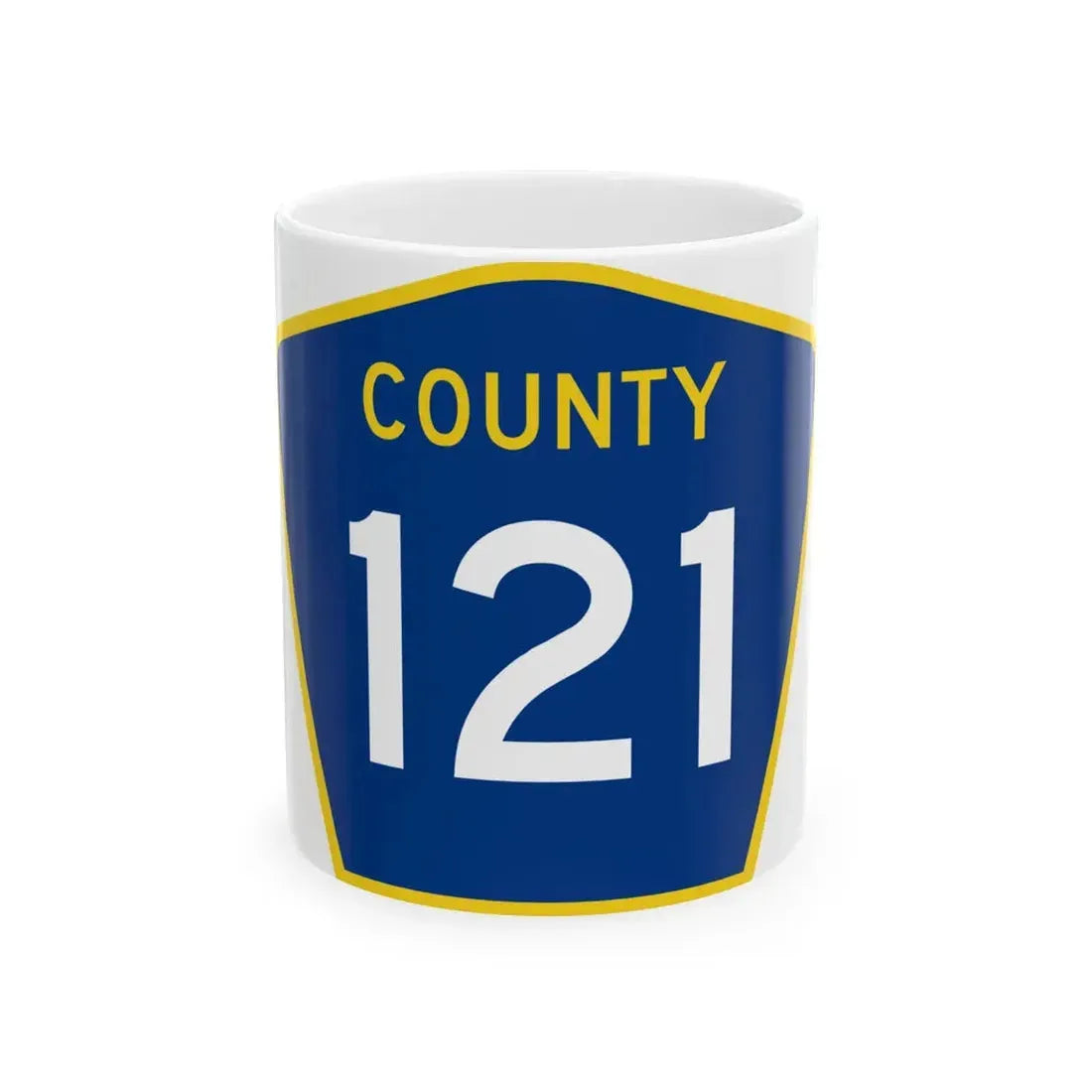 County 121 MN (Minnesota) (Road Sign) White Coffee Mug 11oz - Go Mug Yourself