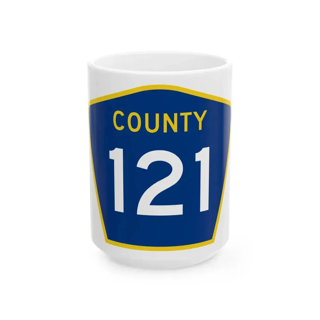 County 121 MN (Minnesota) (Road Sign) White Coffee Mug 15oz - Go Mug Yourself