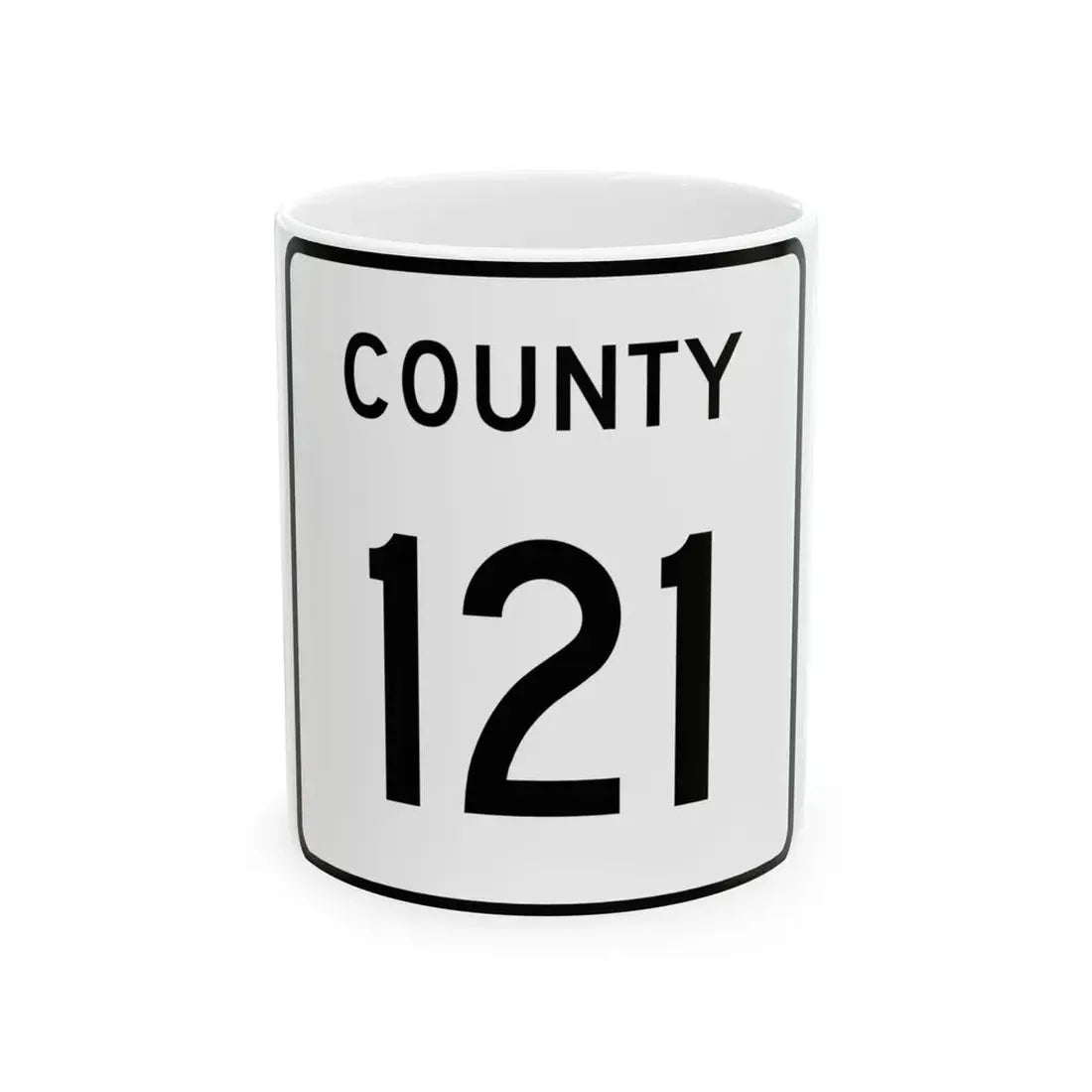 County 121 square (Minnesota) (Road Sign) White Coffee Mug 11oz - Go Mug Yourself