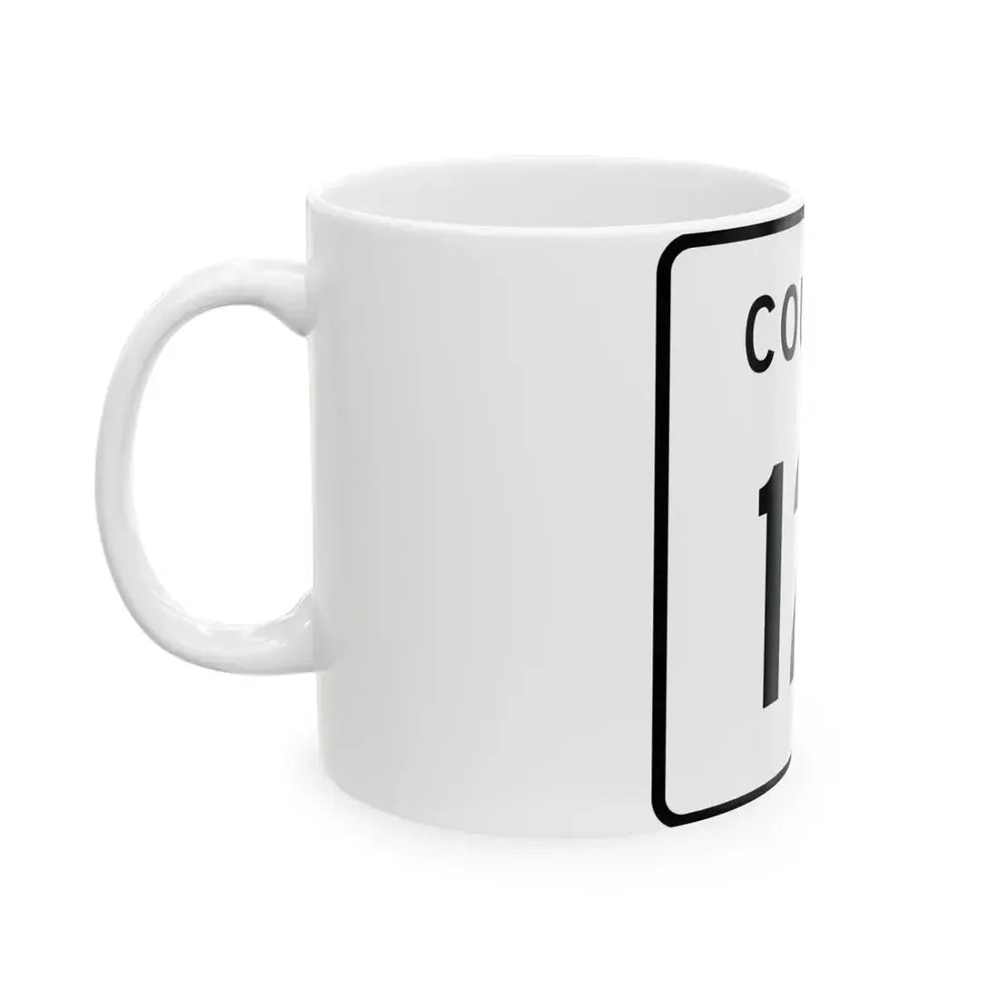 County 121 square (Minnesota) (Road Sign) White Coffee Mug - Go Mug Yourself