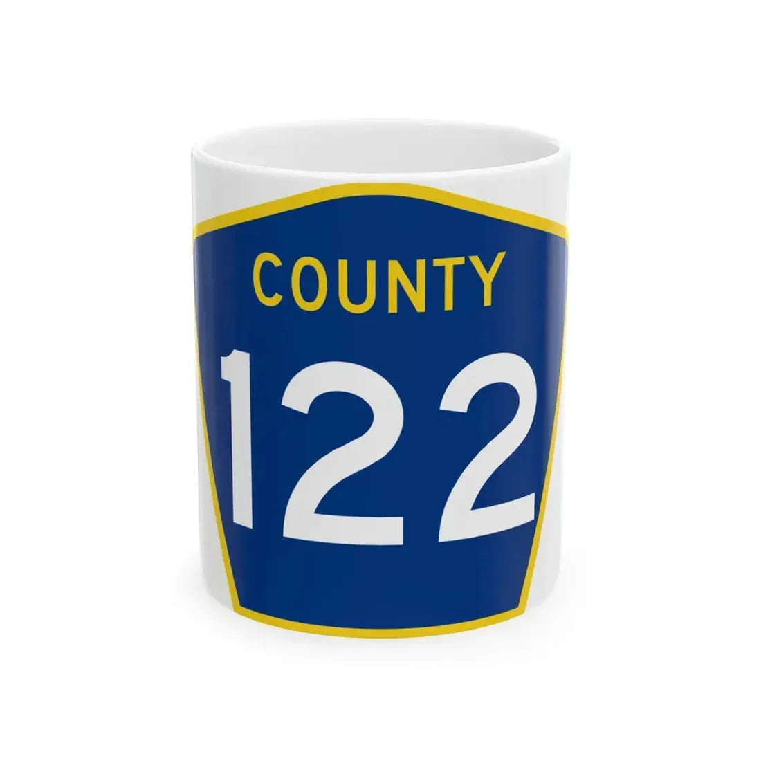 County 122 MN (Minnesota) (Road Sign) White Coffee Mug 11oz - Go Mug Yourself