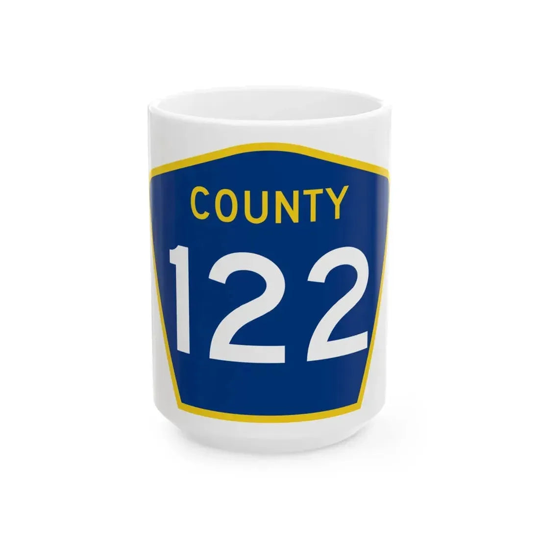 County 122 MN (Minnesota) (Road Sign) White Coffee Mug 15oz - Go Mug Yourself