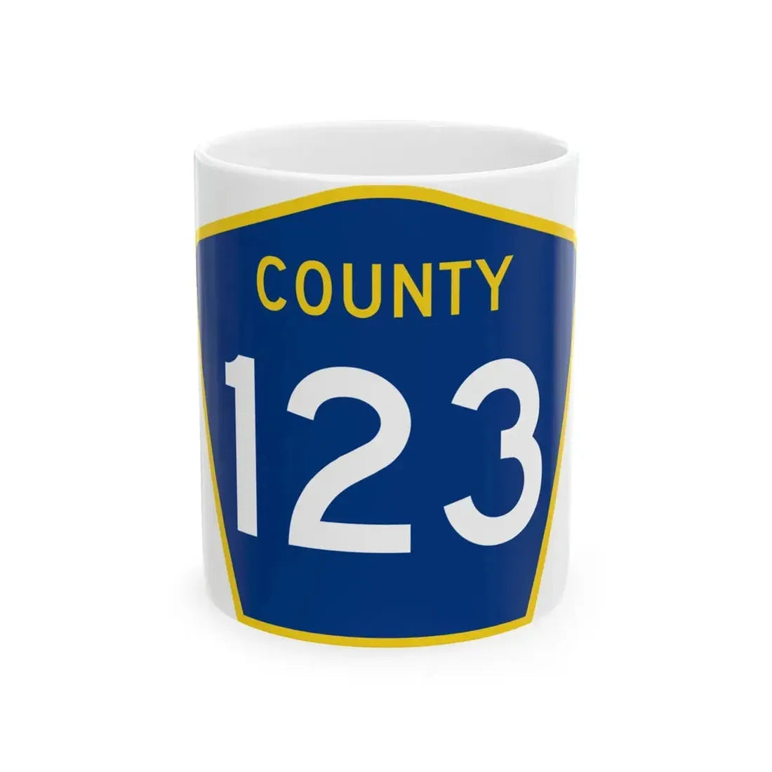 County 123 MN (Minnesota) (Road Sign) White Coffee Mug 11oz - Go Mug Yourself