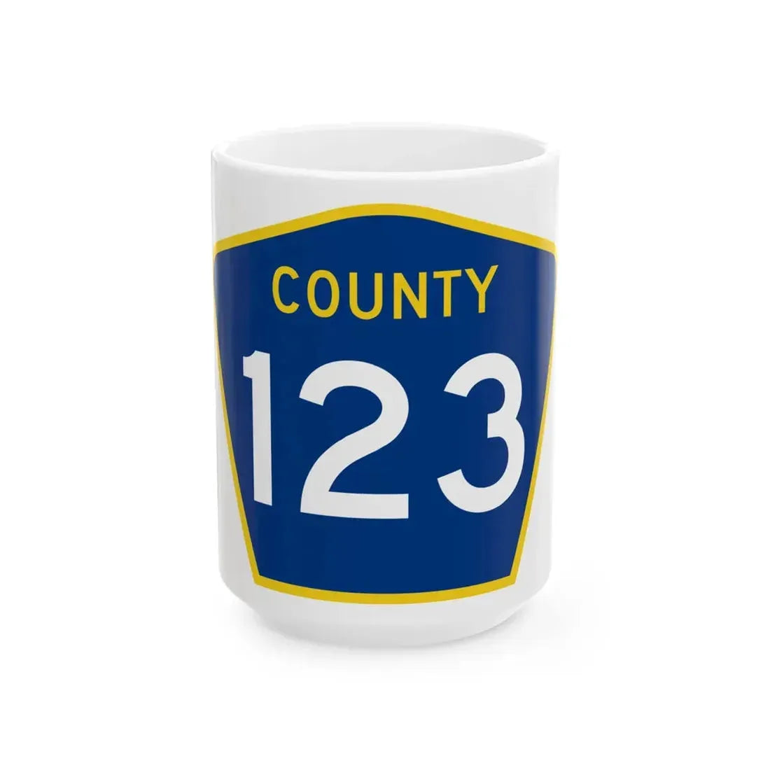 County 123 MN (Minnesota) (Road Sign) White Coffee Mug 15oz - Go Mug Yourself