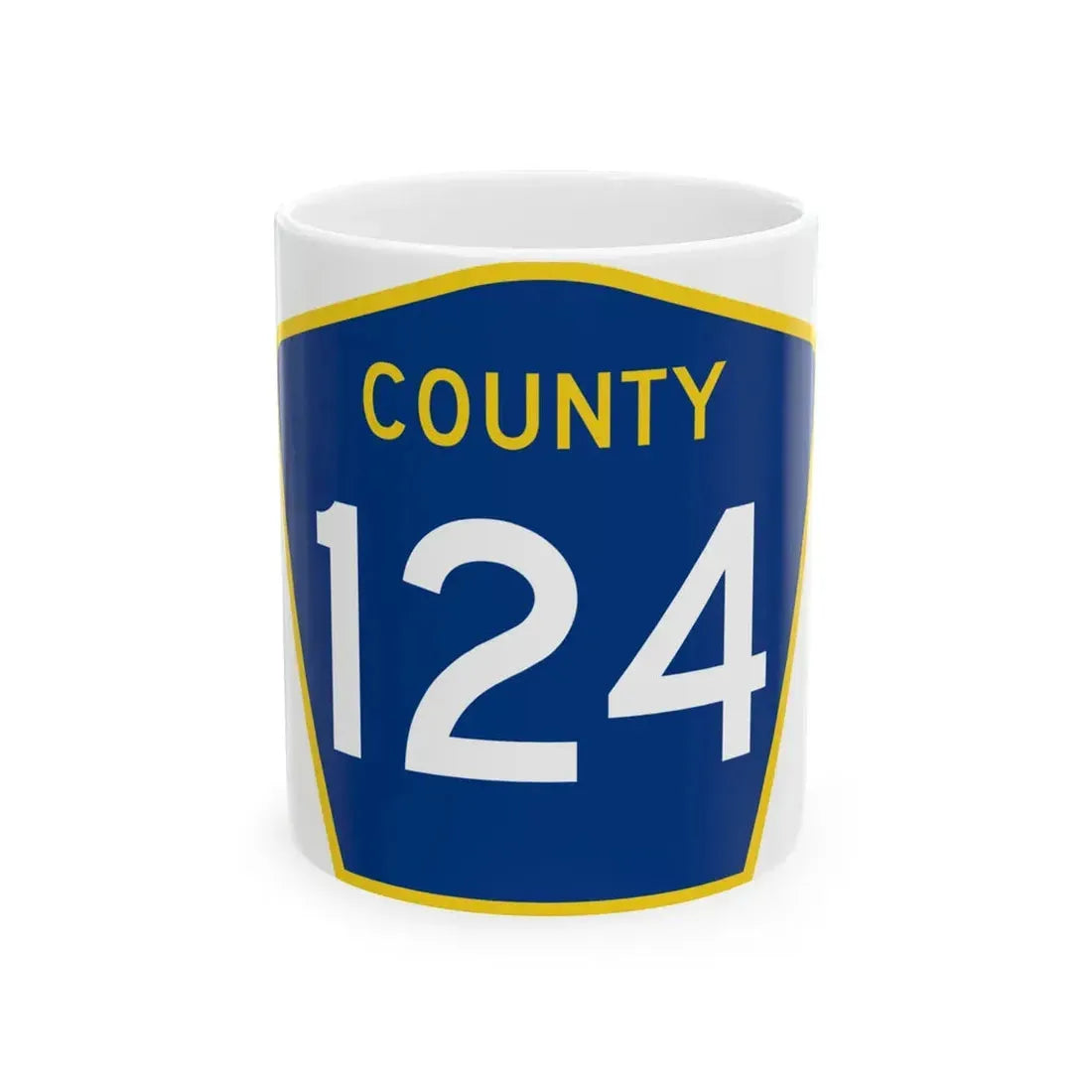 County 124 MN (Minnesota) (Road Sign) White Coffee Mug 11oz - Go Mug Yourself