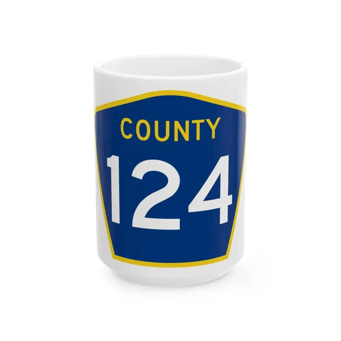 County 124 MN (Minnesota) (Road Sign) White Coffee Mug 15oz - Go Mug Yourself