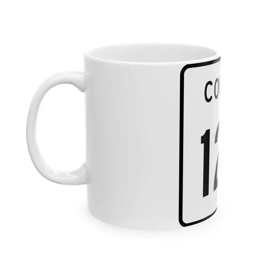 County 124 square (Minnesota) (Road Sign) White Coffee Mug - Go Mug Yourself