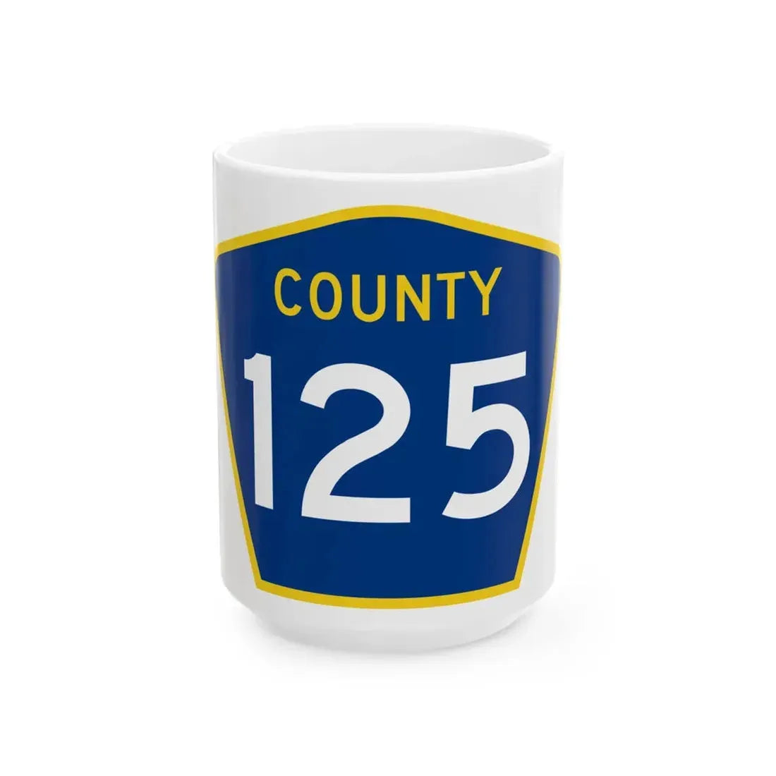 County 125 MN (Minnesota) (Road Sign) White Coffee Mug 15oz - Go Mug Yourself