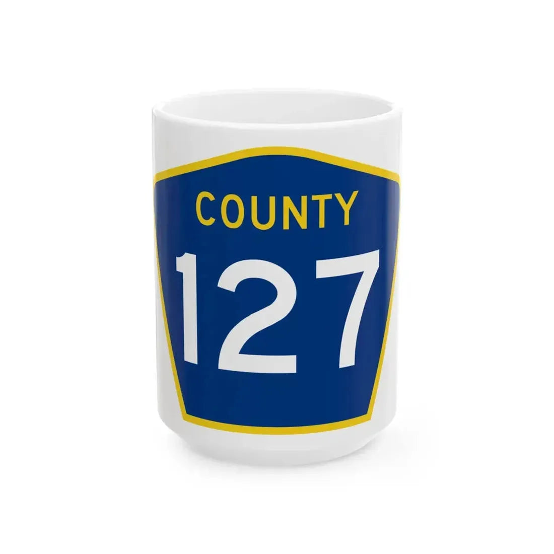 County 127 MN (Minnesota) (Road Sign) White Coffee Mug 15oz - Go Mug Yourself