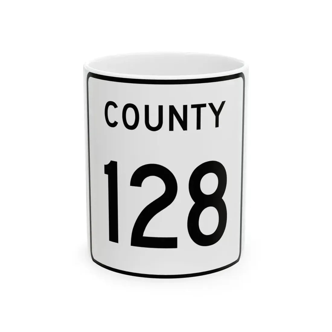 County 128 square (Minnesota) (Road Sign) White Coffee Mug 11oz - Go Mug Yourself