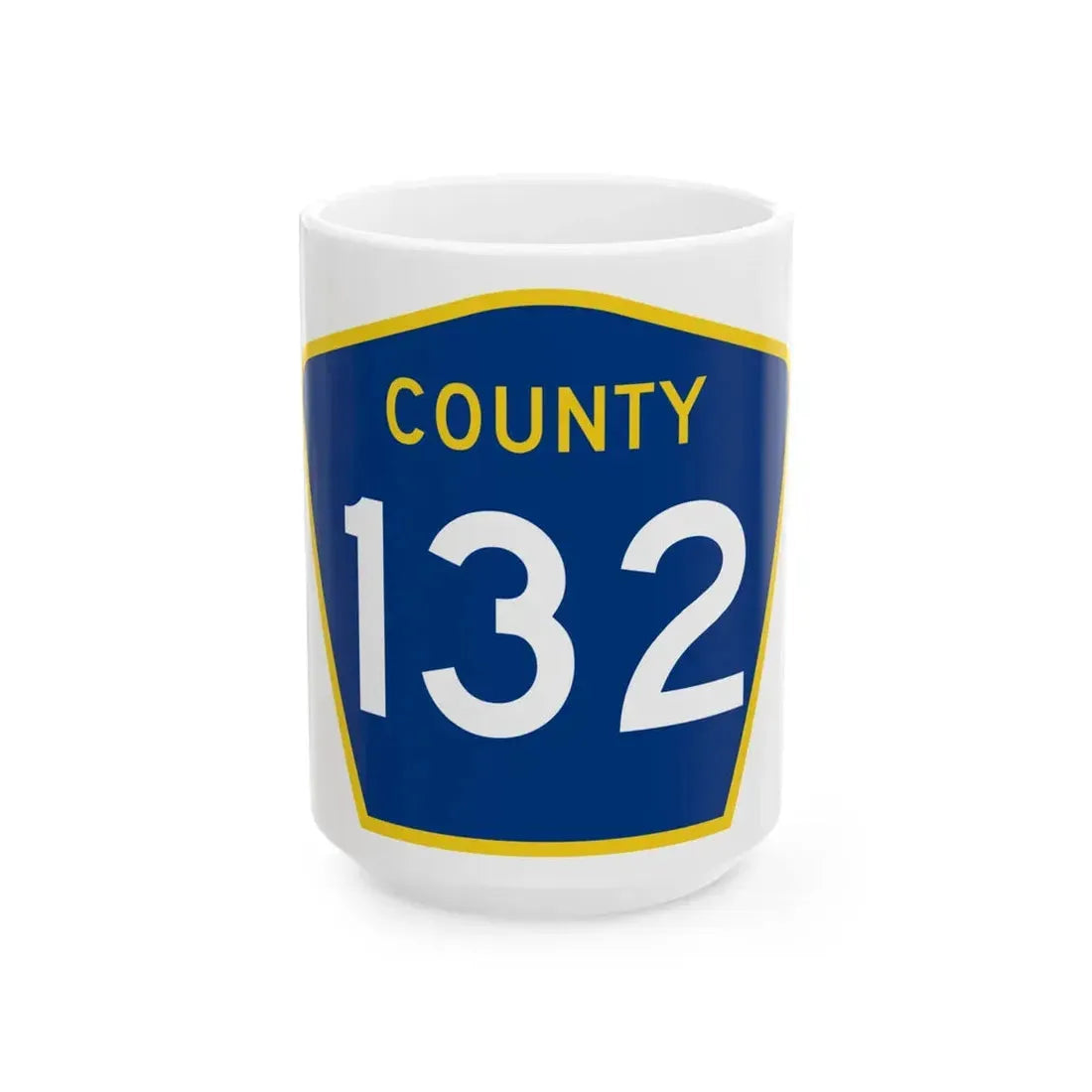 County 132 MN (Minnesota) (Road Sign) White Coffee Mug 15oz - Go Mug Yourself