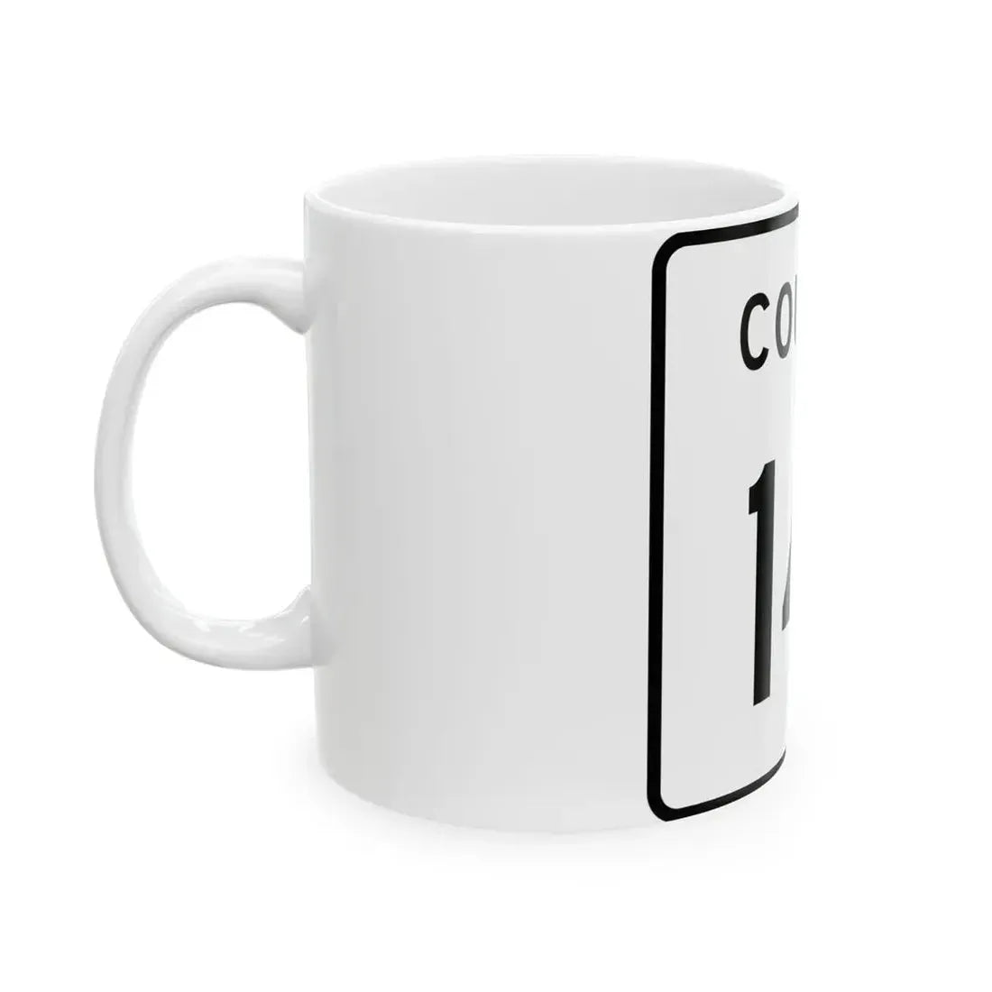 County 141 square (Minnesota) (Road Sign) White Coffee Mug - Go Mug Yourself