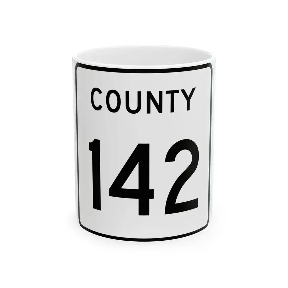 County 142 square (Minnesota) (Road Sign) White Coffee Mug 11oz - Go Mug Yourself