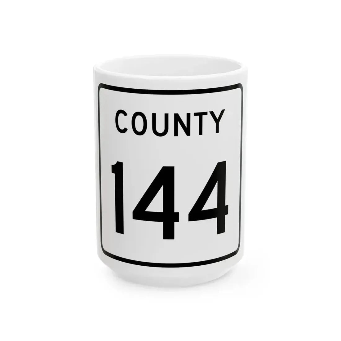 County 144 square (Minnesota) (Road Sign) White Coffee Mug 15oz - Go Mug Yourself