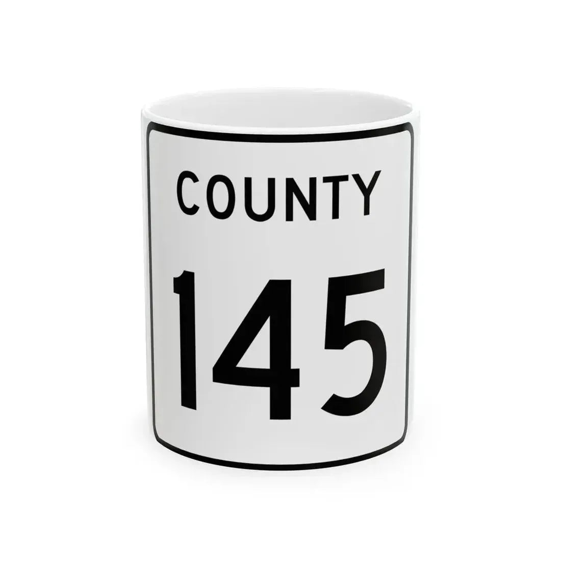 County 145 square (Minnesota) (Road Sign) White Coffee Mug 11oz - Go Mug Yourself