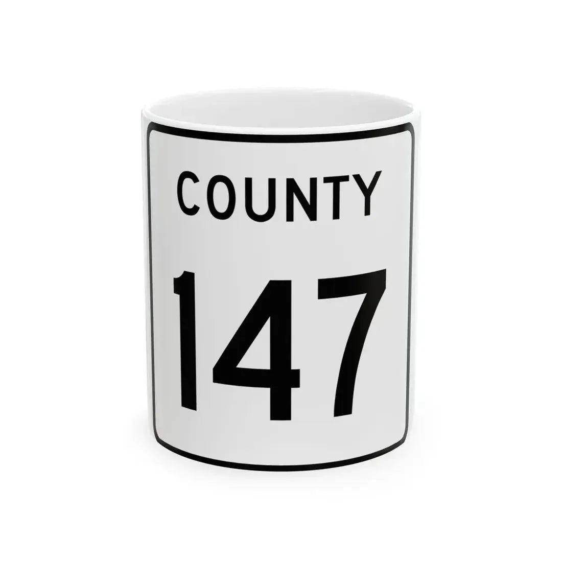 County 147 square (Minnesota) (Road Sign) White Coffee Mug 11oz - Go Mug Yourself