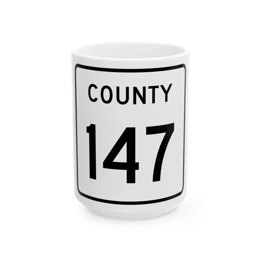 County 147 square (Minnesota) (Road Sign) White Coffee Mug 15oz - Go Mug Yourself