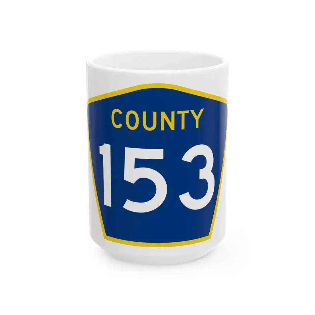 County 153 MN (Minnesota) (Road Sign) White Coffee Mug 15oz - Go Mug Yourself