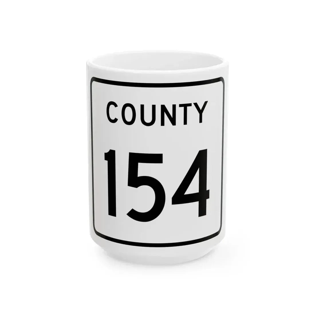 County 154 square (Minnesota) (Road Sign) White Coffee Mug 15oz - Go Mug Yourself