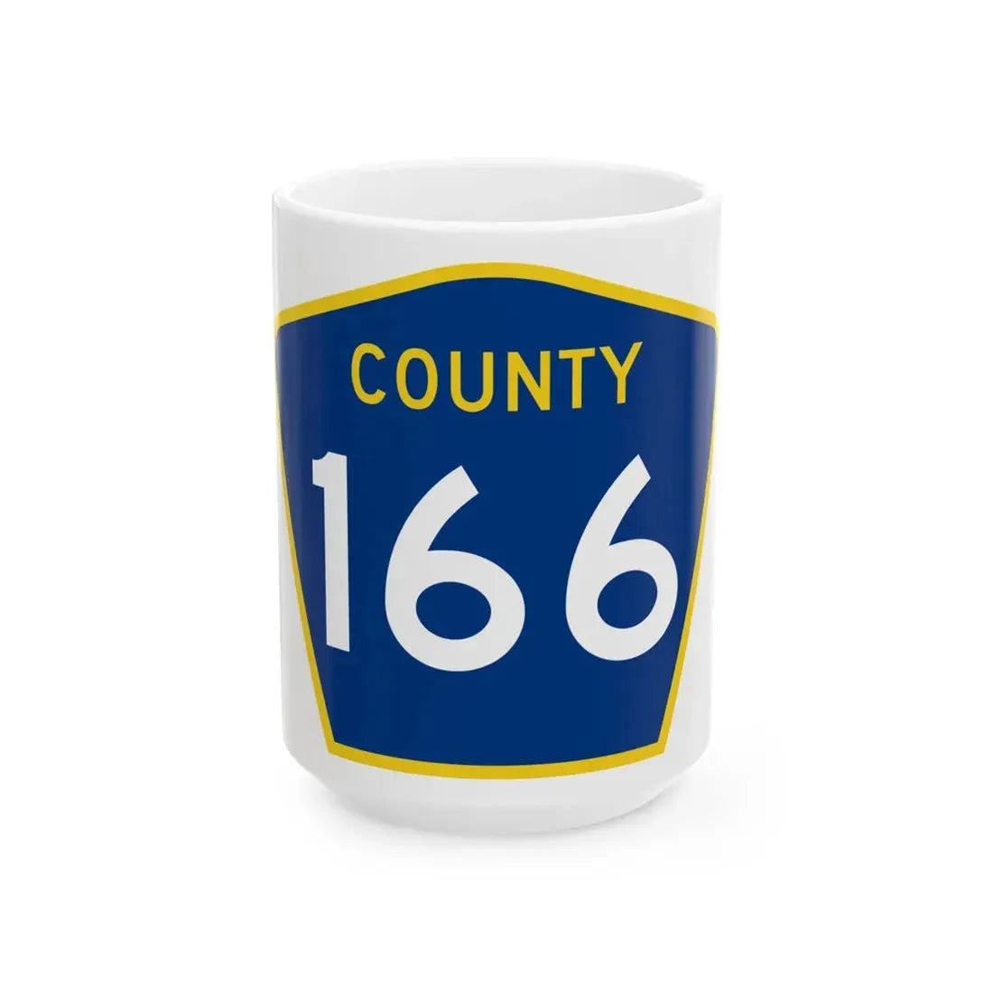 County 166 MN (Minnesota) (Road Sign) White Coffee Mug 15oz - Go Mug Yourself
