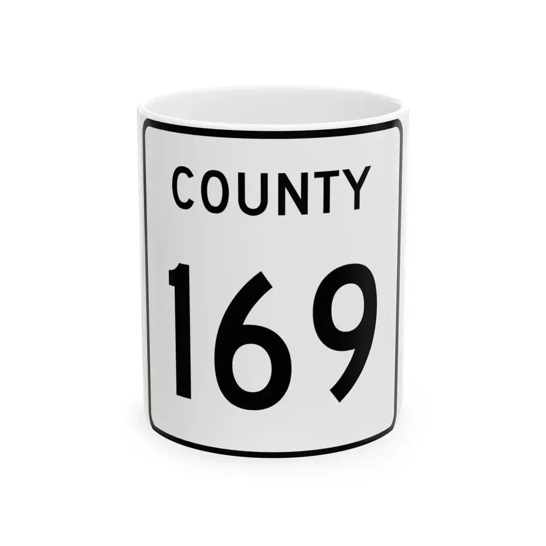 County 169 square (Minnesota) (Road Sign) White Coffee Mug 11oz - Go Mug Yourself