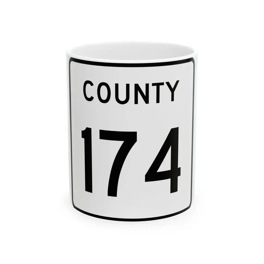 County 174 square (Minnesota) (Road Sign) White Coffee Mug 11oz - Go Mug Yourself