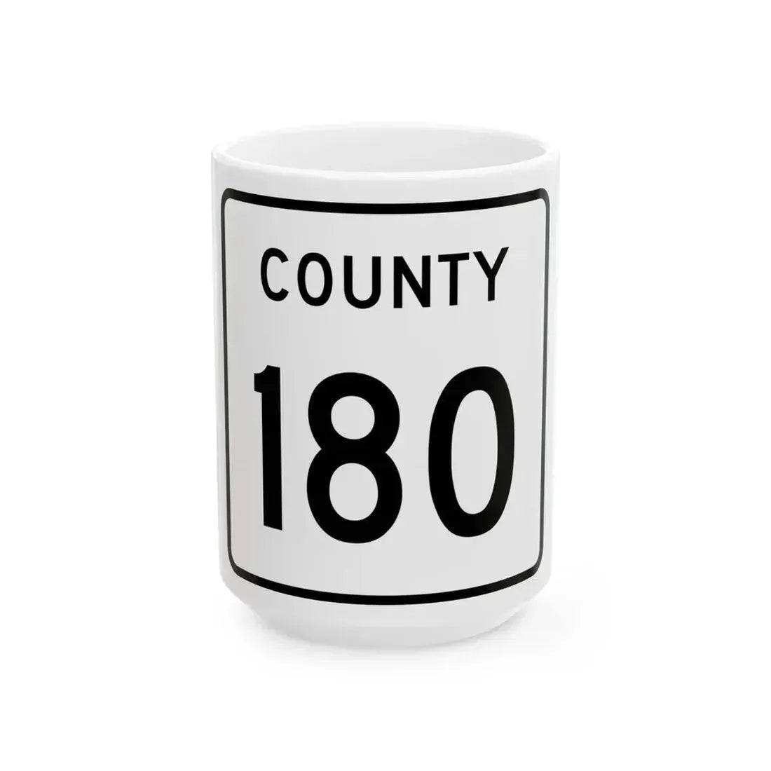 County 180 square (Minnesota) (Road Sign) White Coffee Mug 15oz - Go Mug Yourself