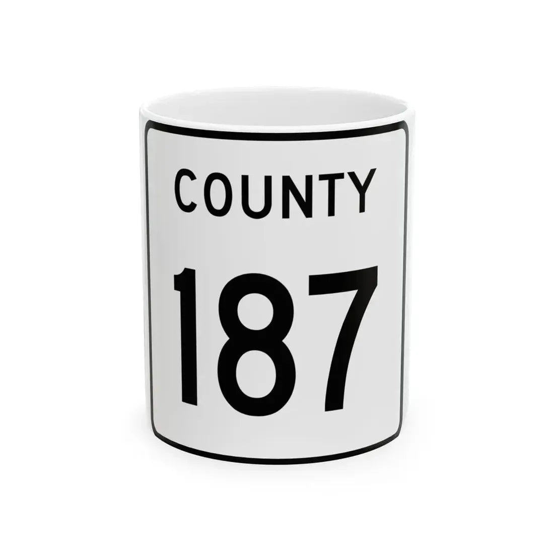 County 187 square (Minnesota) (Road Sign) White Coffee Mug 11oz - Go Mug Yourself