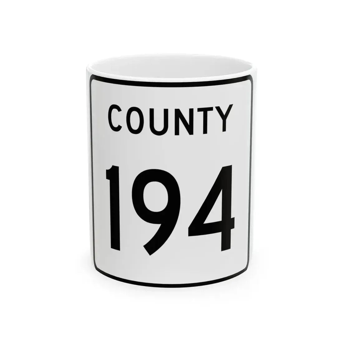 County 194 square (Minnesota) (Road Sign) White Coffee Mug 11oz - Go Mug Yourself