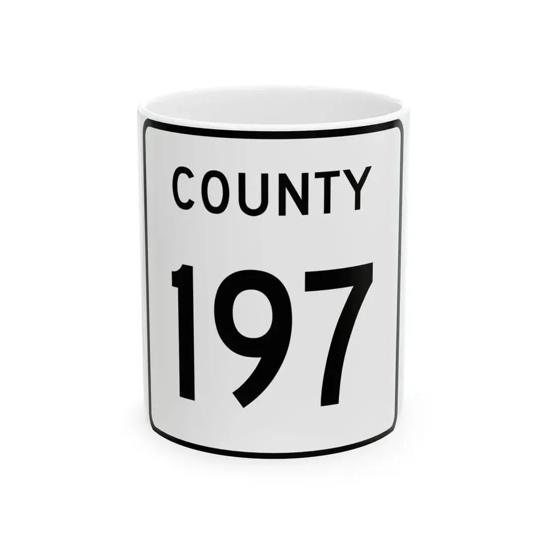 County 197 square (Minnesota) (Road Sign) White Coffee Mug 11oz - Go Mug Yourself
