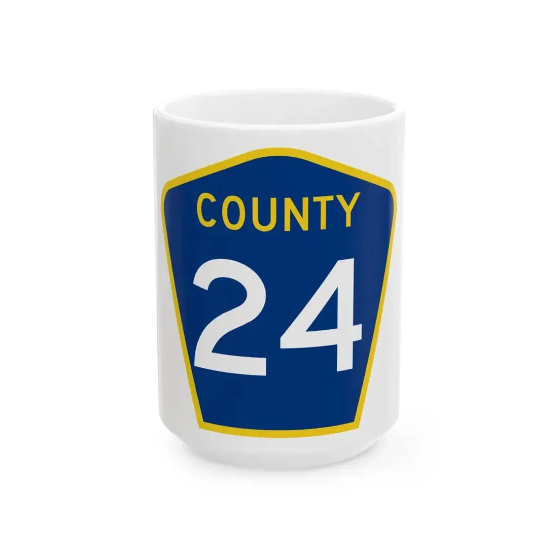 County 24 MN (Minnesota) (Road Sign) White Coffee Mug 15oz - Go Mug Yourself