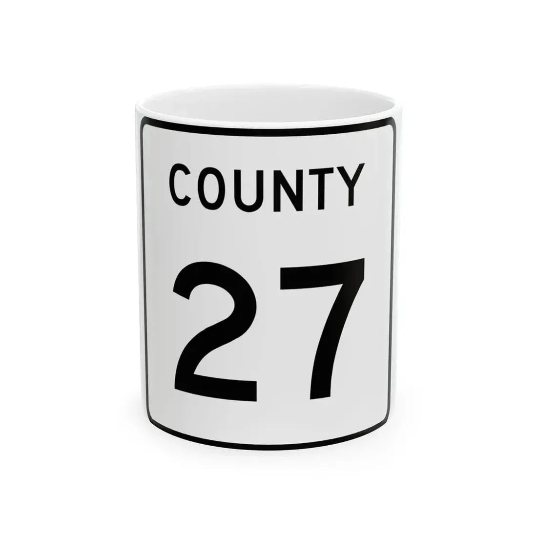 County 27 square (Minnesota) (Road Sign) White Coffee Mug 11oz - Go Mug Yourself