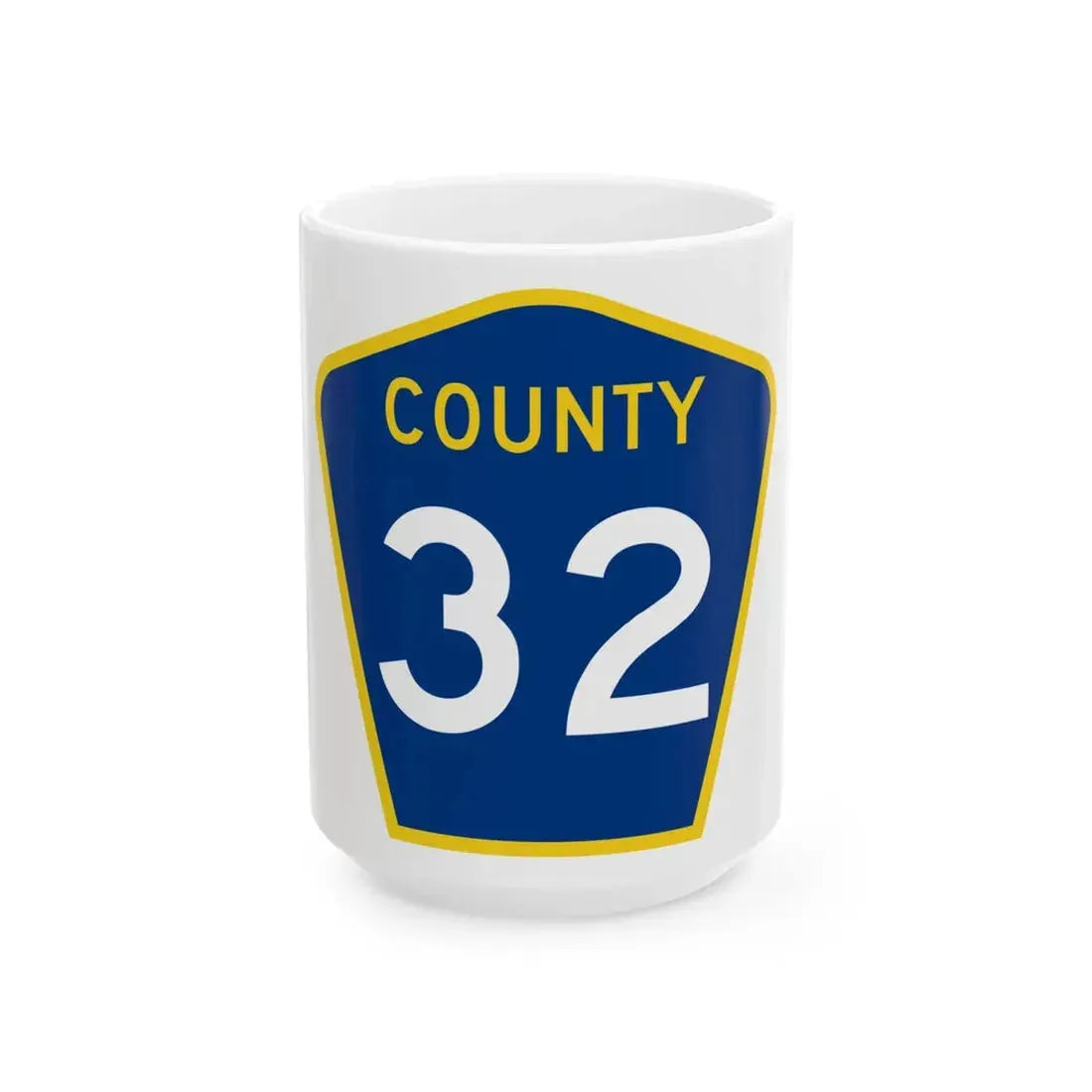 County 32 MN (Minnesota) (Road Sign) White Coffee Mug 15oz - Go Mug Yourself