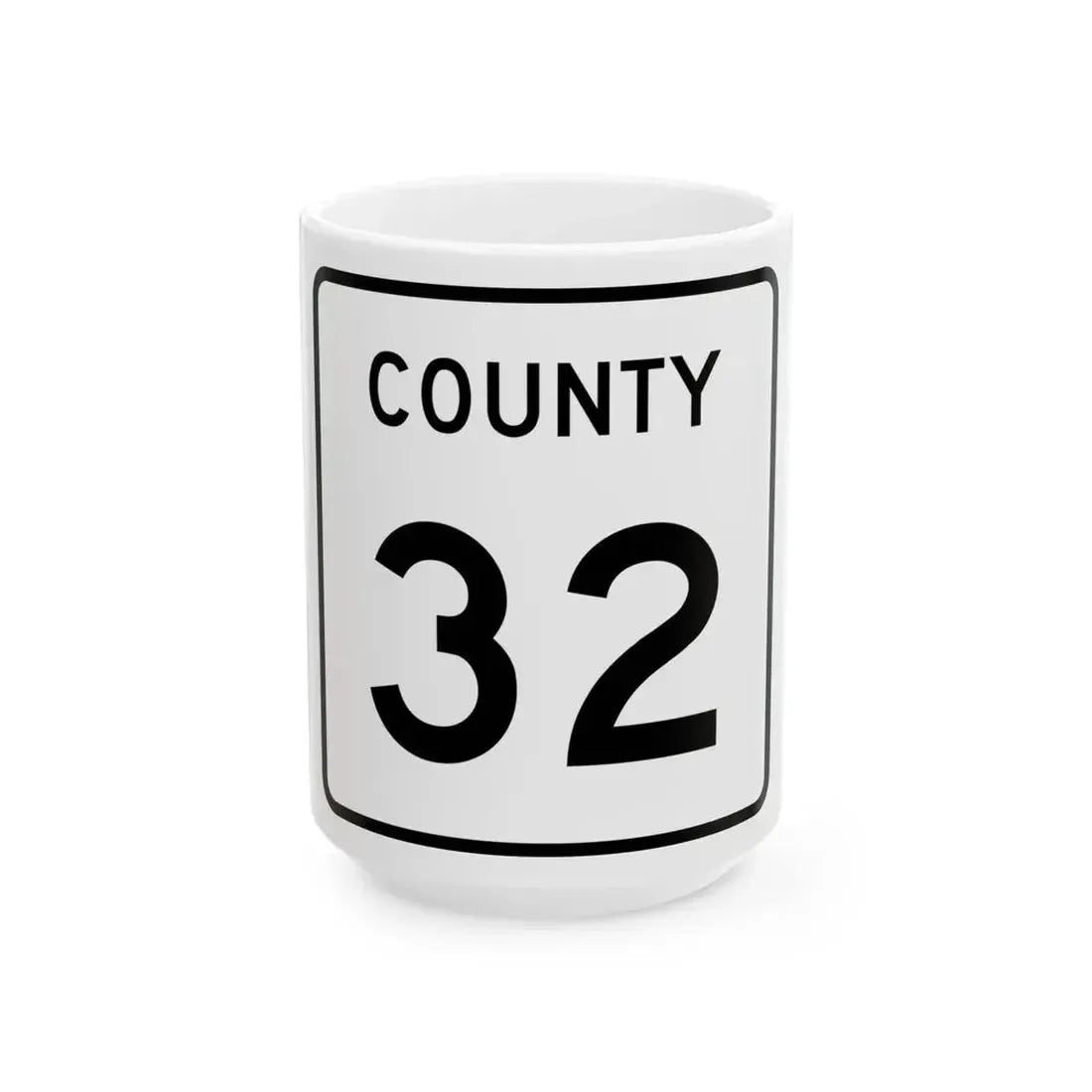 County 32 square (Minnesota) (Road Sign) White Coffee Mug 15oz - Go Mug Yourself