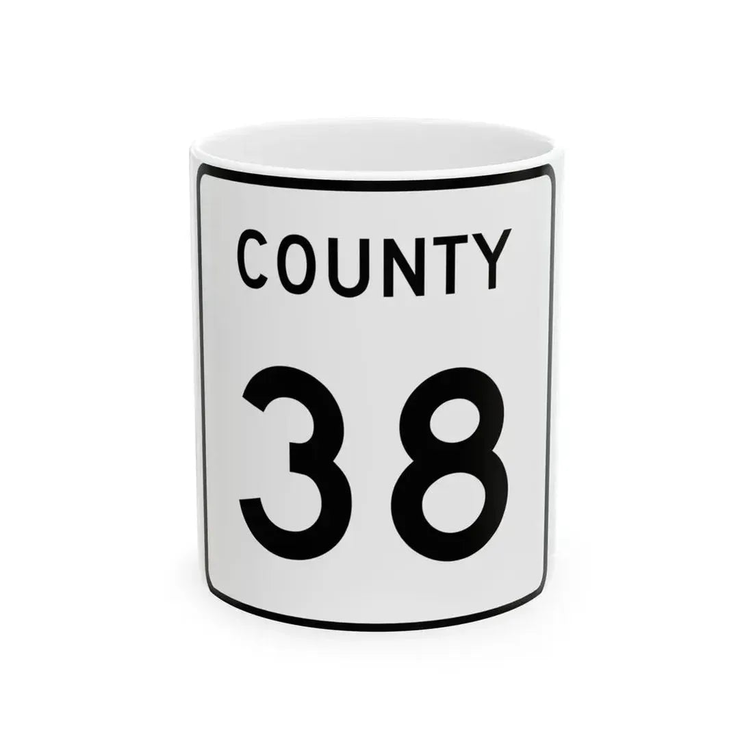 County 38 square (Minnesota) (Road Sign) White Coffee Mug 11oz - Go Mug Yourself
