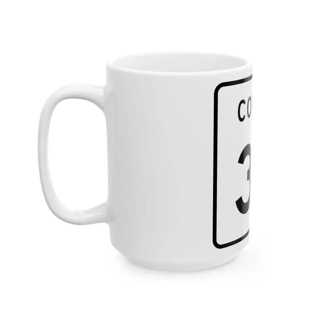 County 38 square (Minnesota) (Road Sign) White Coffee Mug - Go Mug Yourself