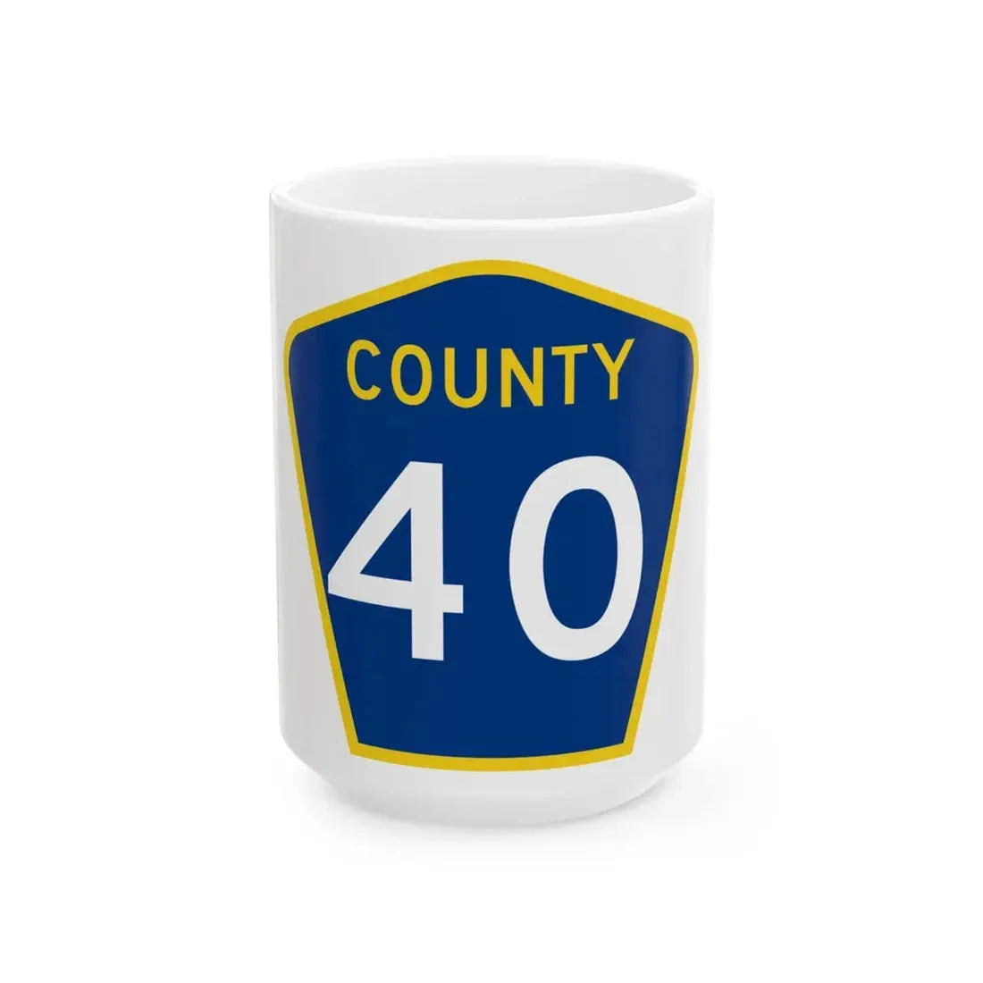 County 40 MN (Minnesota) (Road Sign) White Coffee Mug 15oz - Go Mug Yourself